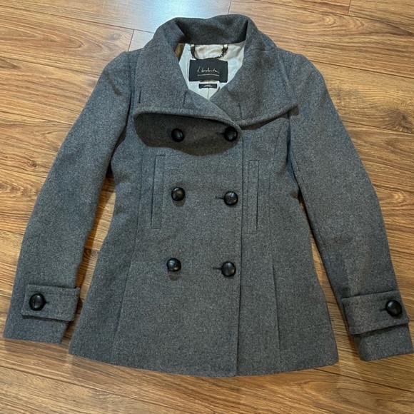 Babaton Pea Coat Grey Size XS - Picture 3 of 9